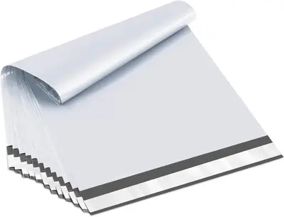 100 Poly Mailers Self-Sealing Shipping Bags for Small Business, White, Waterproof & Thick polymailers