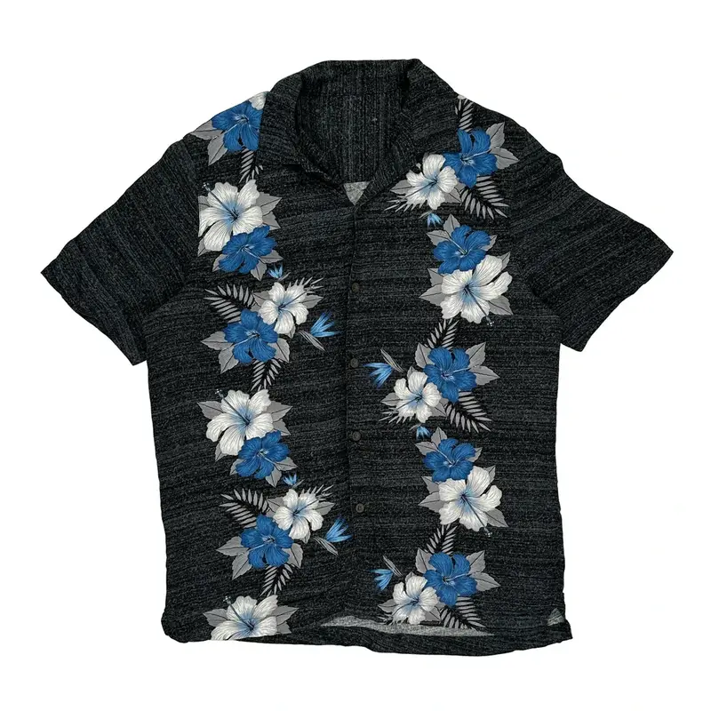 George Hawaiian Shirt - Medium Black Viscose