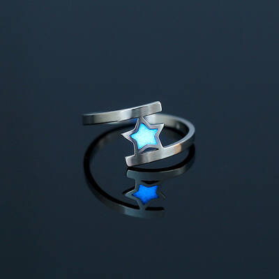 Luminous 304 Stainless Steel Star Finger Ring