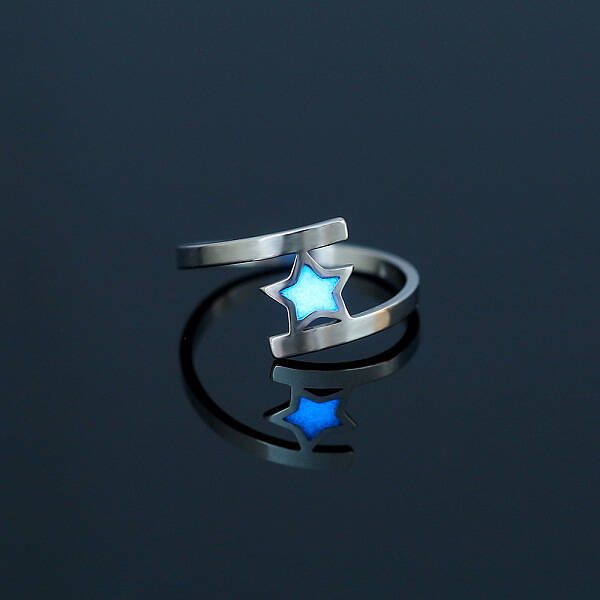 Luminous 304 Stainless Steel Star Finger Ring