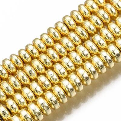 Electroplate Non-magnetic Synthetic Hematite Bead Strands