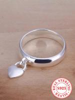 S925 Sterling Silver Heart Shaped Ring, Fashion Accessories for Women & Girls, Trendy All-match & Exquisite Jewelry for Birth...