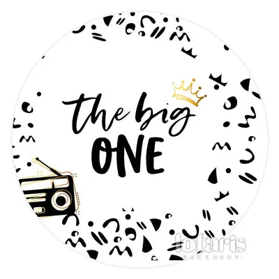 Aperturee The Big One Black Radio 1St Birthday Round Backdrop | Birthday Party Decorations | Birthday Curtain Backdrop | Name...