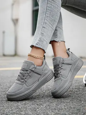 Women's Fashionable Lace Up Low Top Sneakers, Casual Trainers Breathable Comfortable Sports Running Shoes, All-match Casual S...