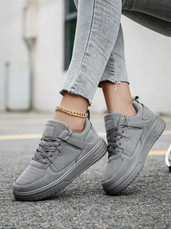 Women's Fashionable Lace Up Low Top Sneakers, Casual Trainers Breathable Comfortable Sports Running Shoes, All-match Casual S...