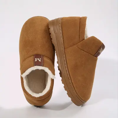 Womens Boots Cozy Memory Foam Fleece-Lined Indoor Outdoor Ankle Slippers With Slip-On Style