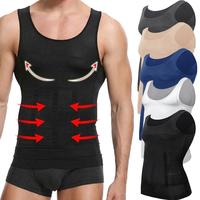 1-3 Pack Menswear Body Shaper Vest Compression Seamless Breathable Shirt Plain Comfy Gym Workout Tank Tops Sleeveless Tummy C...