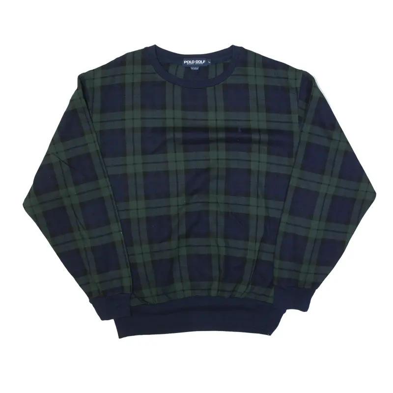 POLO RALPH LAUREN Golf Check Sweatshirt Blue Mens L