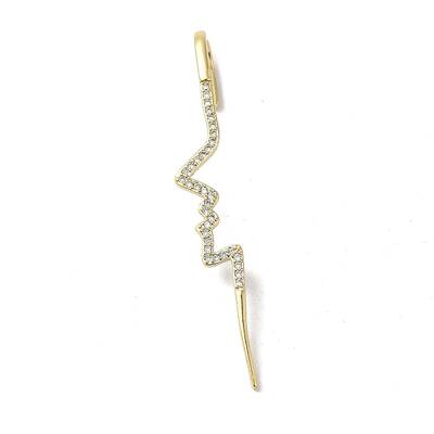 Brass Micro Pave Clear Cubic Zirconia Ear Wrap Crawler Hook Earrings for Women