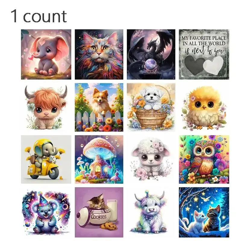Cute Cartoon Animal Design Diamond Painting Kit without Frame, Cute Animal Pattern DIY 5D Diamond Painting Kit without Frame,...