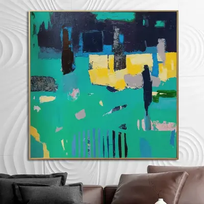 Original Abstract Colorful Paintings On Canvas Modern Abstract City Painting Textured OIl Painting Acrylic Fine Art | ORDINAR...