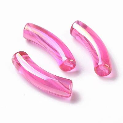 UV Plating Transparent Rainbow Iridescent Acrylic Beads
