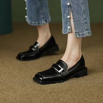 CHIKO Luzmaria Square Toe Block Heels Loafers Shoes