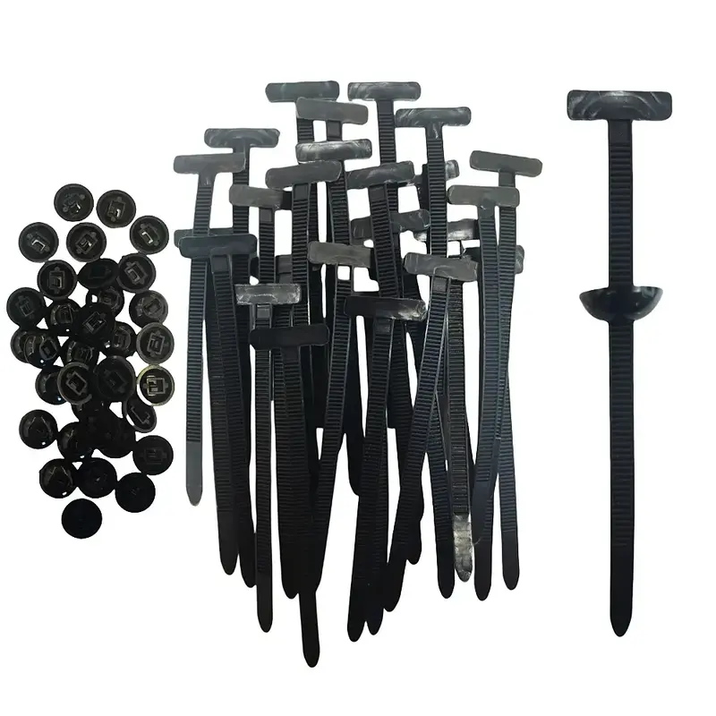 50Pcs Nylon Universal Cable Tie Buckle,Heavy Duty Self-Locking Nylon Zip Ties Holder, Multipurpose Plastic Cable Ties Tool fo...
