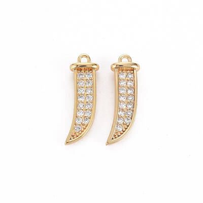 Brass Micro Pave Clear Cubic Zirconia Pendants