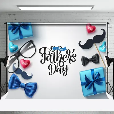 Gift Beard Glasses Love Bow Tie Fathers Day Backdrop - Aperturee