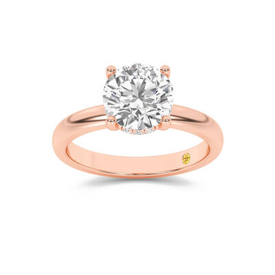 Firefly Hidden Halo Round Lab Grown Diamond Engagement Ring | 18K Rose Gold 2 5/8 CT. TW.