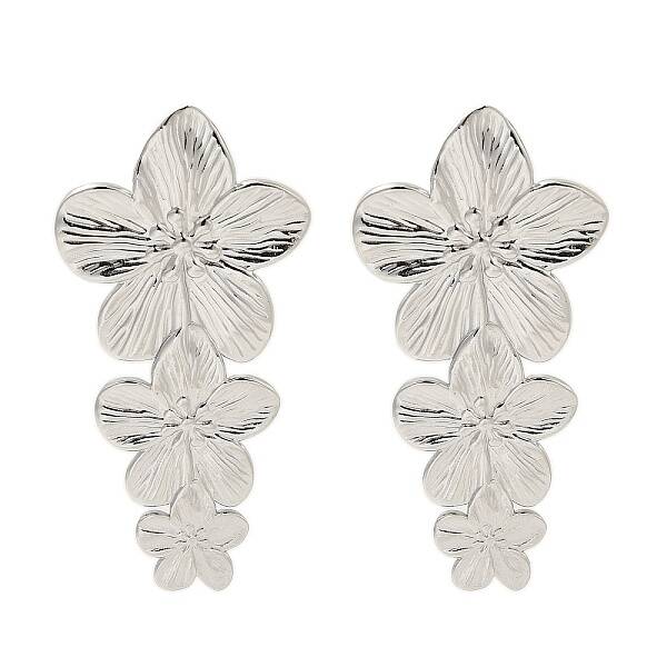 304 Stainless Steel Flower Stud Earrings for Women