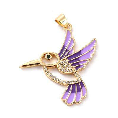 Brass Micro Pave Clear Cubic Zirconia Pendants