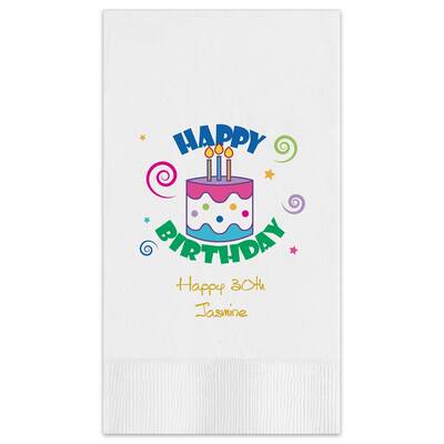 Happy Birthday Guest Towel - Printed