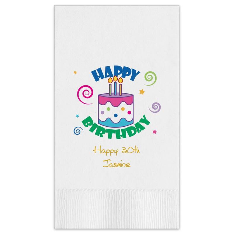Happy Birthday Guest Towel - Printed