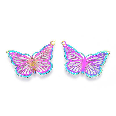 Ion Plating(IP) 304 Stainless Steel Filigree Pendants
