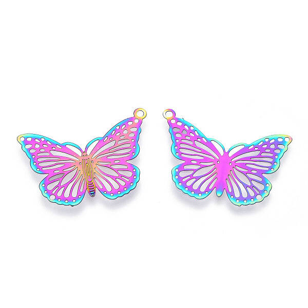 Ion Plating(IP) 304 Stainless Steel Filigree Pendants