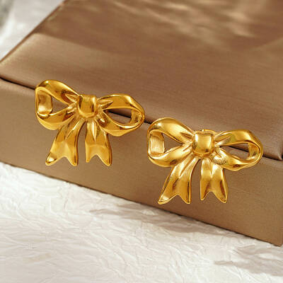 Stylish Stainless Steel Butterfly Stud Earrings for Women's Daily Wear