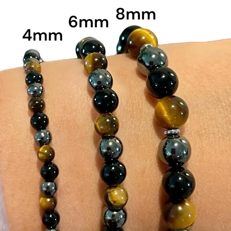 Triple Protection Bracelet | Safeguard Spirit, Mind and Body Natural Gemstones Tiger Eye