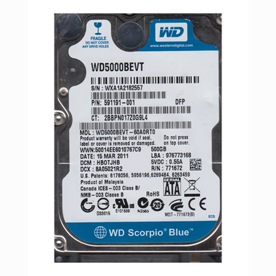 591191-001 HP 500GB 5400RPM SATA 3Gb/s 8MB Cache 2.5-inch Hard Drive