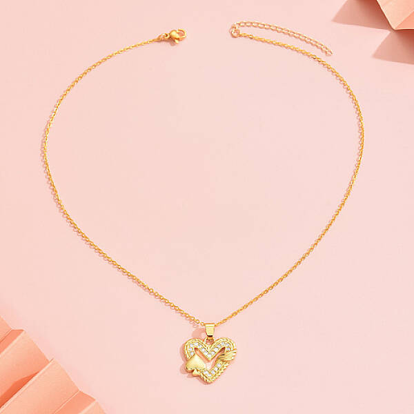 Brass Micro Pave Cubic Zirconia Pendant Necklaces
