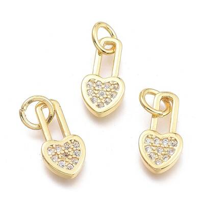 Brass Micro Pave Cubic Zirconia Pendants