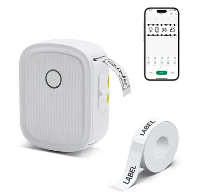 Bluetooth Mini Label Maker Machine L12 Portable Strap Wireless Thermal Printer for iOS & Android, Perfect for Home, Office St...