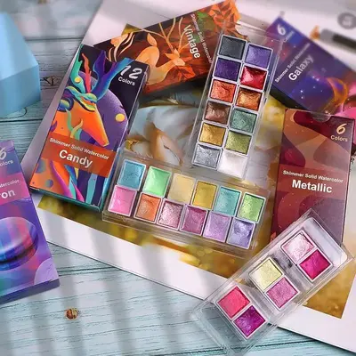 Solid Watercolor Paint Set, 1 Count Mixed Color Pigment, Art Supplies Set For Students & Adults