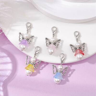 Angel Glass & Shell Pearl Bead Pendant Decorations
