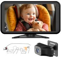 1080p Car Seat Camera with 4.5'' HD Display Night Vision 3X Zoom 360° Adjustable Monitor Function View in Rear Facing Seat D...