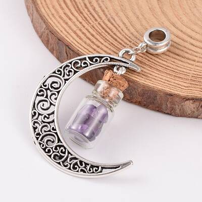 Moon Antique Silver Alloy European Dangle Charms