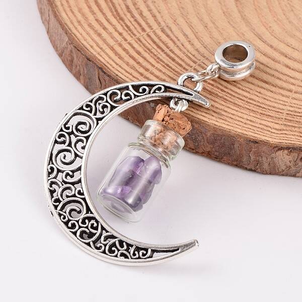 Moon Antique Silver Alloy European Dangle Charms