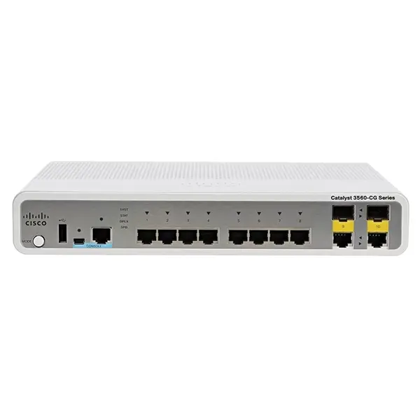 Cisco WS-C3560CG-8TC-S | Catalyst 3560-C Series 3560CG-8TC 8 x 10/100/1000Base-T RJ-45 and 2 x 1G RJ-45/SFP Dual Purpose Upli...