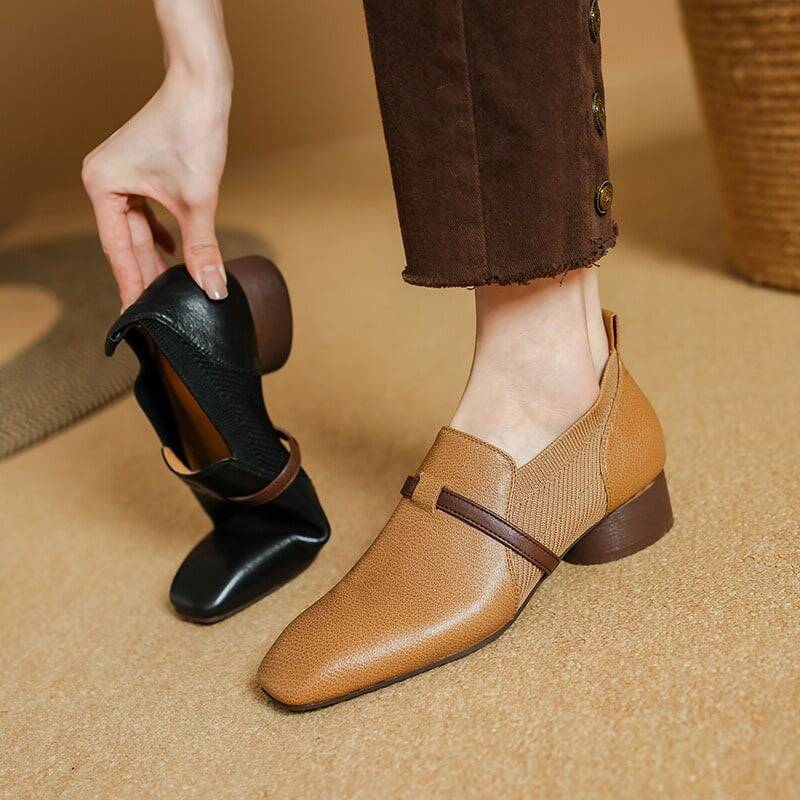 CHIKO Abbondio Square Toe Block Heels Loafers Shoes
