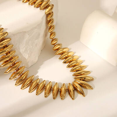 304 Stainless Steel Spiked Horse Eye Beaded Necklaces for Women