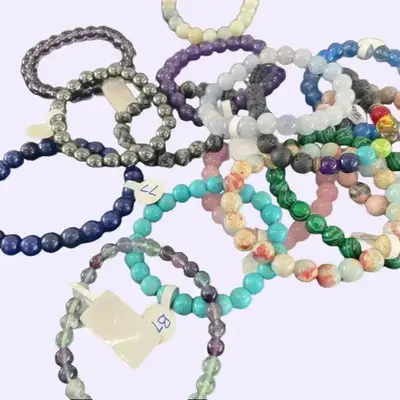Intuitively Picked Crystal Bracelet with Key Crystal Meanings & Journal Prompts, Elastic Cord intuitive crystal tumbled Natur...