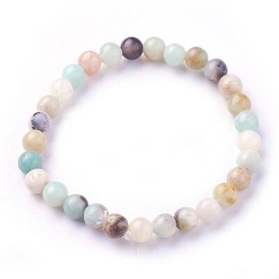 Natural Flower Amazonite Beads Stretch Bracelets