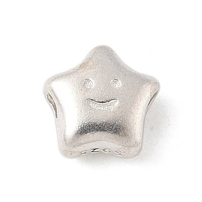 925 Sterling Silver Smiling Face Star Beads