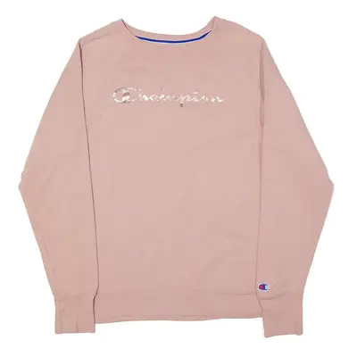 CHAMPION Sweatshirt Pink Crew Neck Womens M