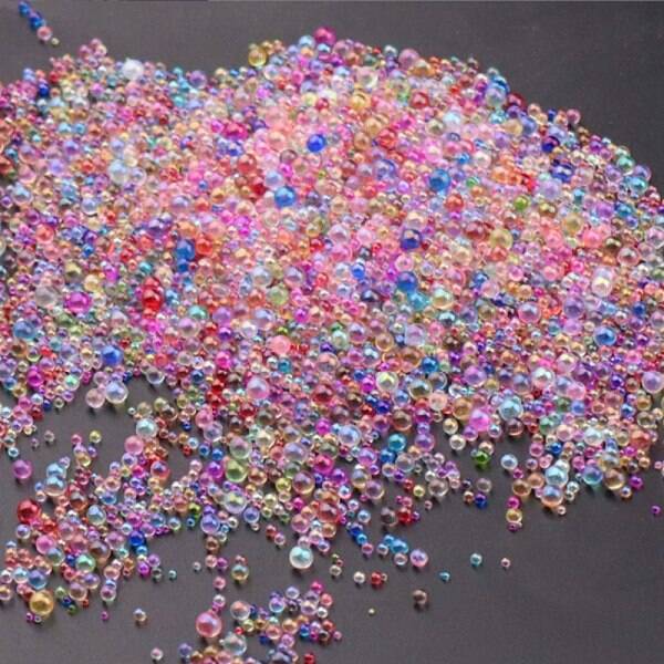 AB Color Plated 3D Nail Art Glass Mini Ball Beads
