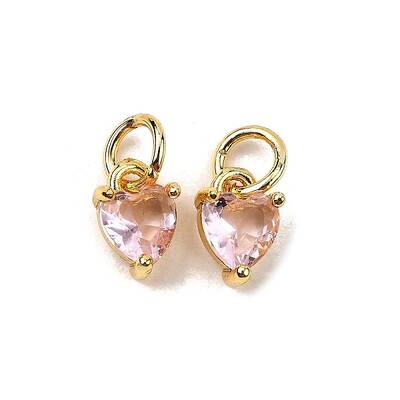 Brass Micro Pave Cubic Zirconia Charms