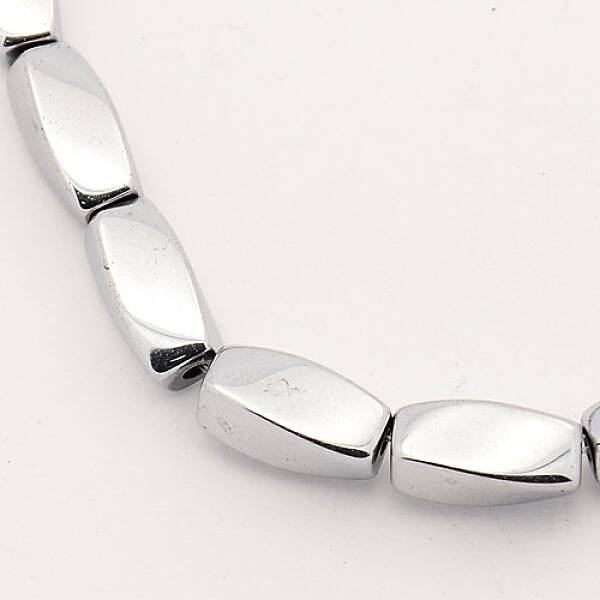 Electroplate Magnetic Synthetic Hematite Twist Beads Strands