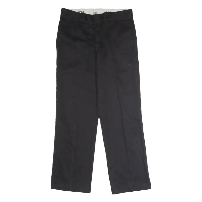 DICKIES 874 Workwear Mens Twill Trousers Black Classic Straight W32 L30
