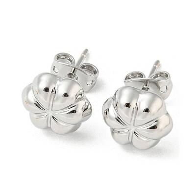 Flower Rack Plating Brass Stud Earrings